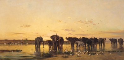 African Elephants by Charles Émile de Tournemine